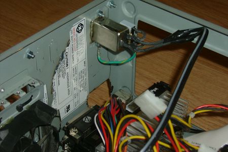 The input mounted on the back plate.